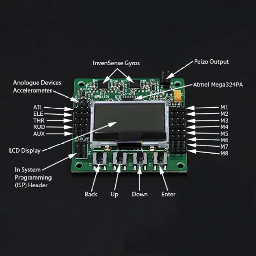 KK2.1.5 LCD Flight Controll Board for FPV Racing Drone , kk flight controller