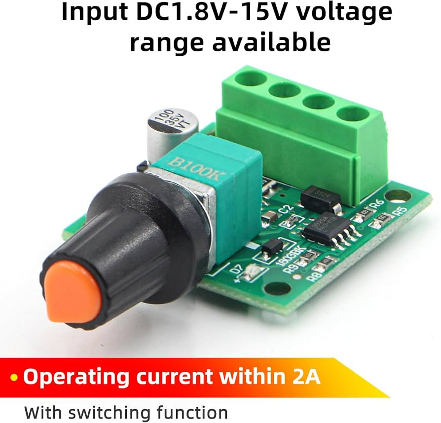 PWM DC MOTOR SPEED CONTROLLER 1.8V/3V/5V/6V/12V- 2A