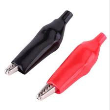 CROCODILE  CLIP BLACK & RED PAIR