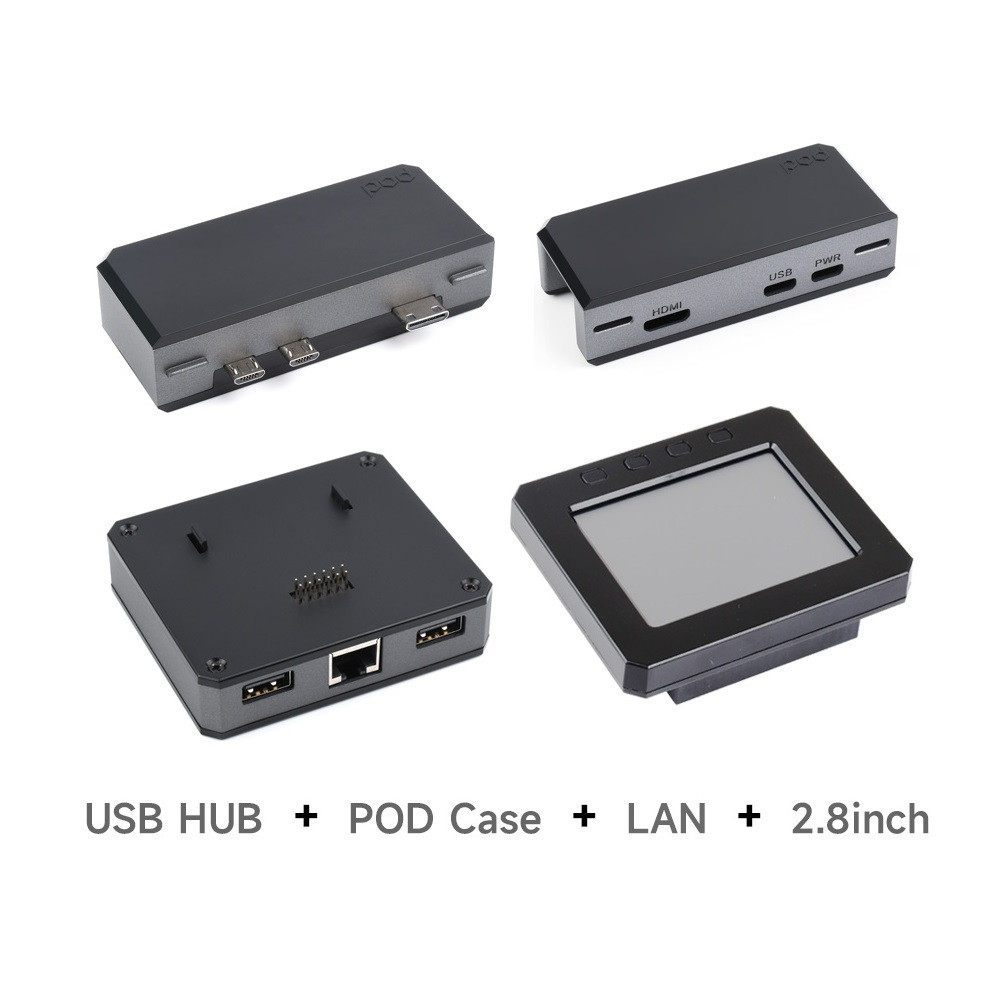 Waveshare Raspberry Pi Zero POD Kit B (HDMI USB HUB Module + Zero POD Case + 2.8inch LCD Module)