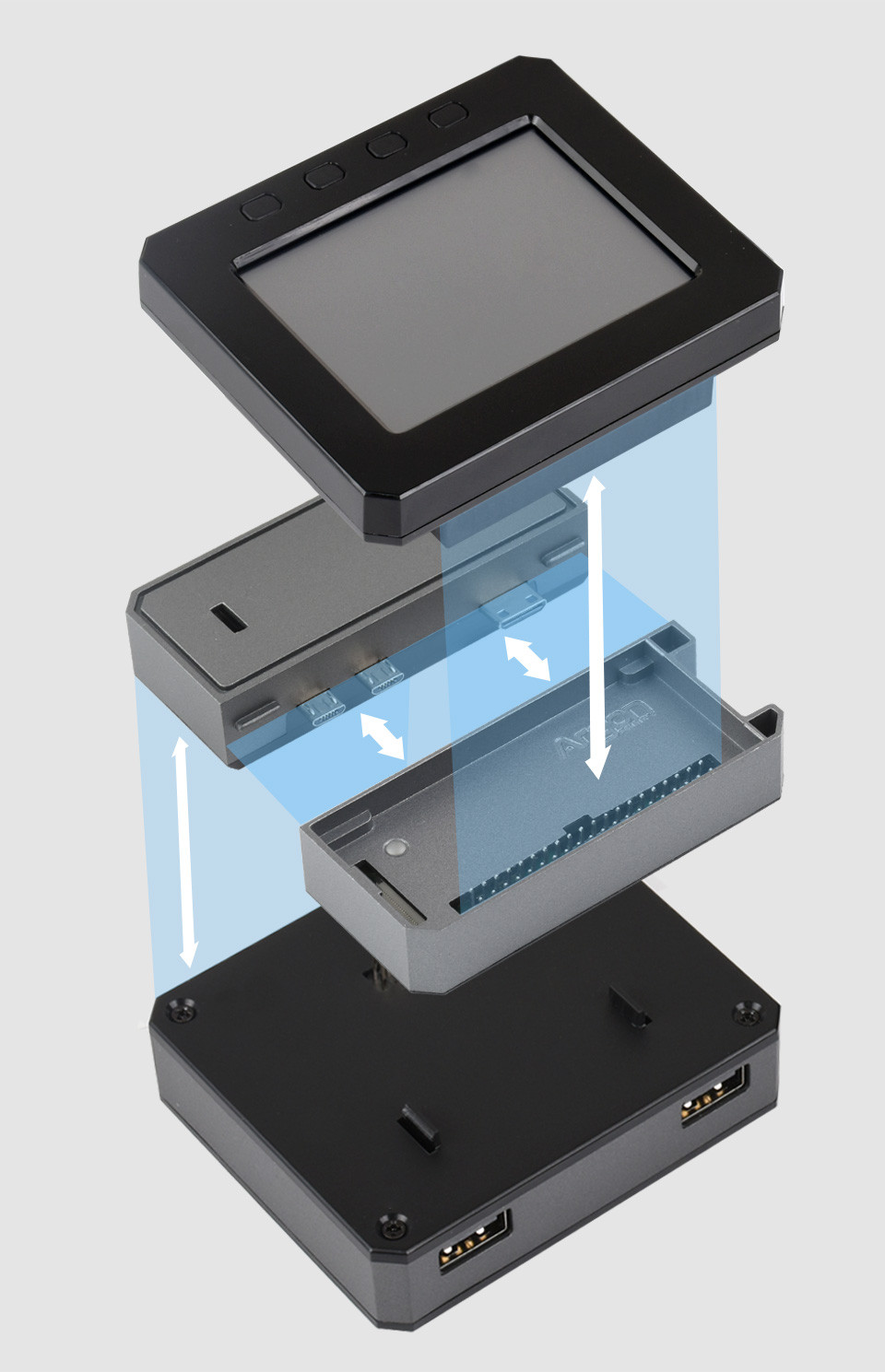 Waveshare Raspberry Pi Zero POD Kit C (HDMI USB HUB Module + Zero POD Case + 2.8inch LCD Module + Lan Module)